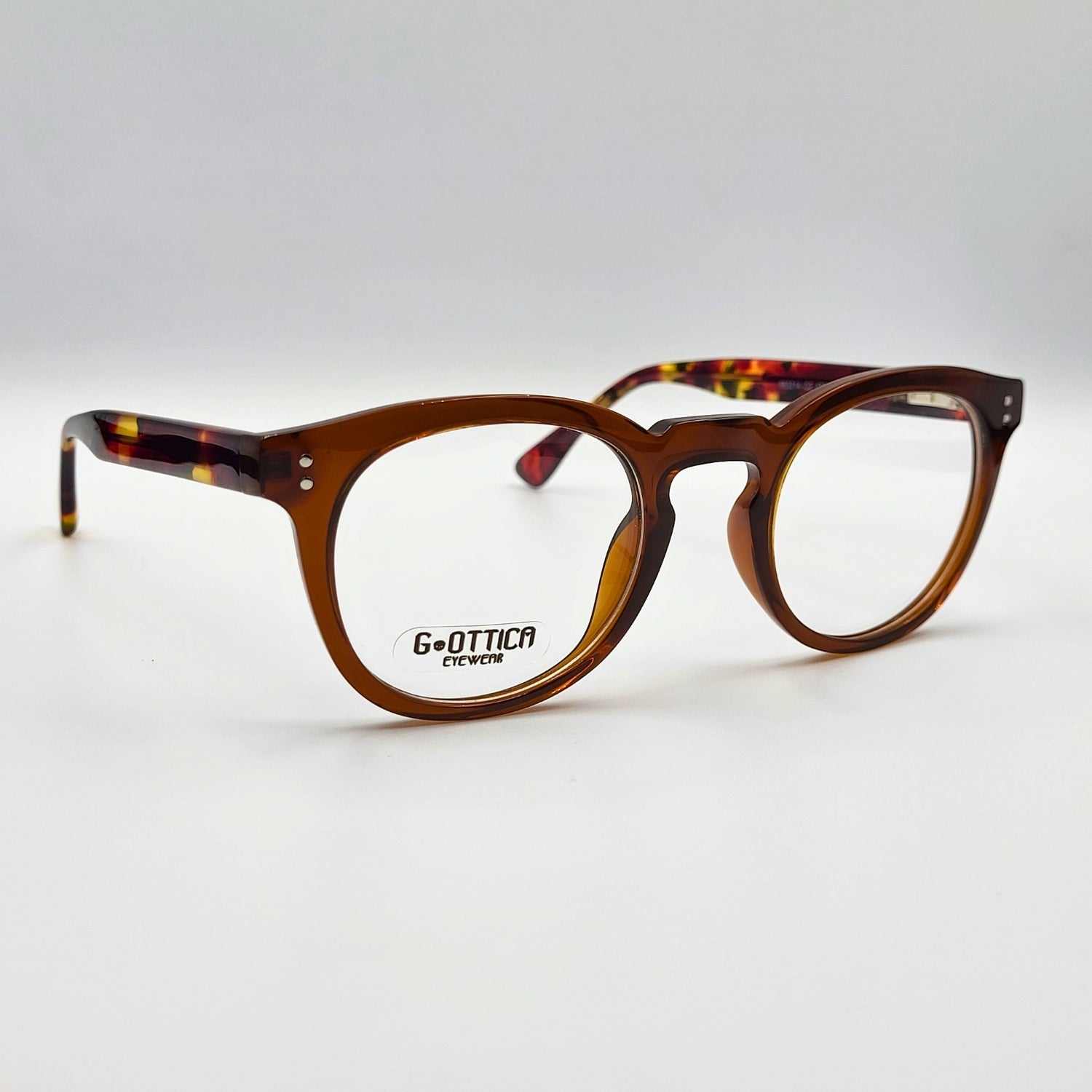 G - OTTICA 883214 - Brown Round Eyeglasses by The Nevermore – Unique Eyeglasses by Nevermore Lifestyle & Tech |