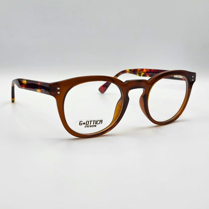 G - OTTICA 883214 - Brown Round Eyeglasses by The Nevermore – Unique Eyeglasses by Nevermore Lifestyle & Tech |