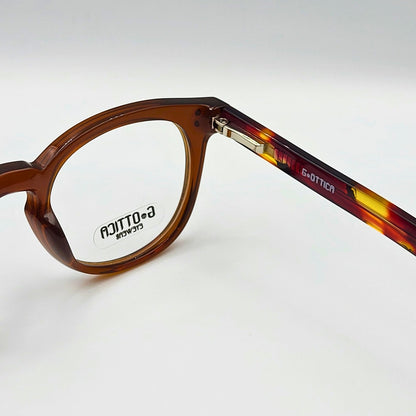 G - OTTICA 883214 - Brown Round Eyeglasses by The Nevermore – Unique Eyeglasses by Nevermore Lifestyle & Tech |