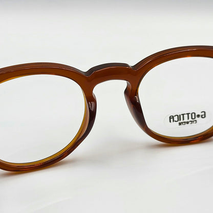 G - OTTICA 883214 - Brown Round Eyeglasses by The Nevermore – Unique Eyeglasses by Nevermore Lifestyle & Tech |