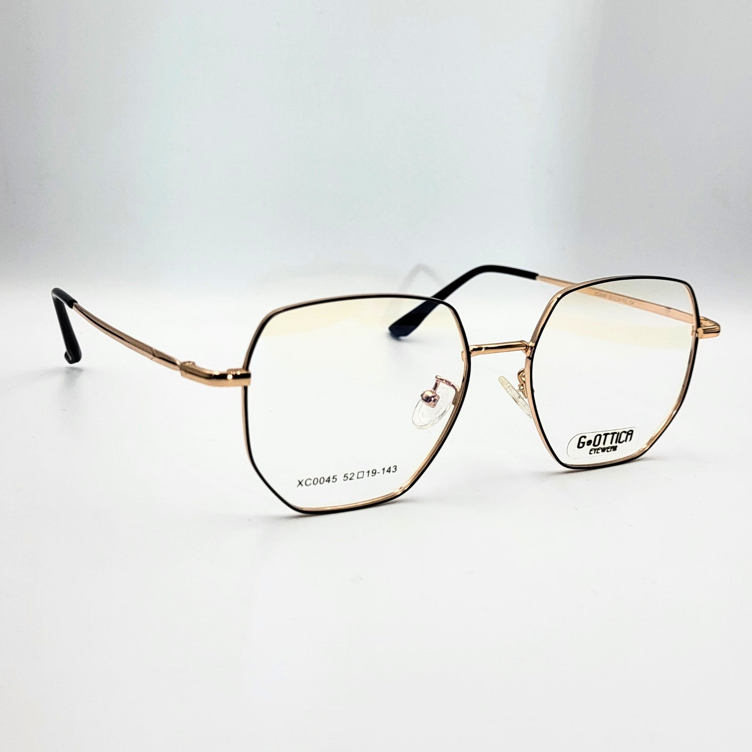 G - OTTICA XC0045 - Sleek Gold Black Eyeglasses by The Nevermore – Unique Eyeglasses by Nevermore Lifestyle & Tech |