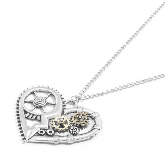 Gear Heart - The Nevermore Steampunk Pendant – Unique Pendants - Necklaces by Nevermore Lifestyle & Tech | Silver