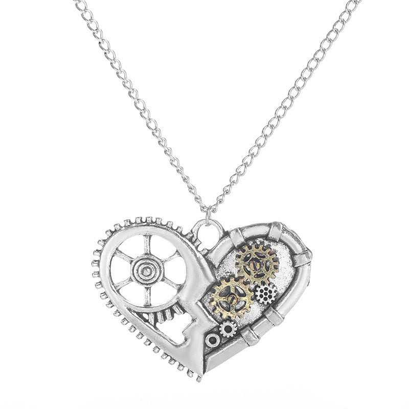 Gear Heart - The Nevermore Steampunk Pendant – Unique Pendants - Necklaces by Nevermore Lifestyle & Tech | Silver