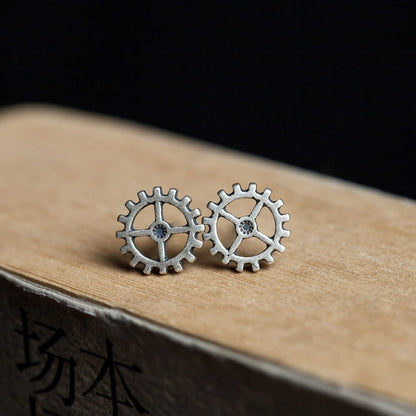 Gear Studs - The Nevermore Steampunk Earrings 925 Silver – Unique Steampunk Accessories by Nevermore Lifestyle & Tech | 925silver Silver