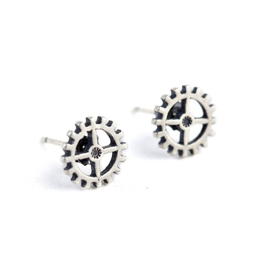 Gear Studs - The Nevermore Steampunk Earrings 925 Silver – Unique Steampunk Accessories by Nevermore Lifestyle & Tech | 925silver Silver
