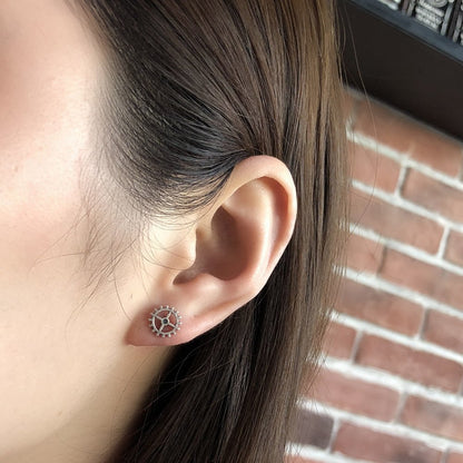 Gear Studs - The Nevermore Steampunk Earrings 925 Silver – Unique Steampunk Accessories by Nevermore Lifestyle & Tech | 925silver Silver