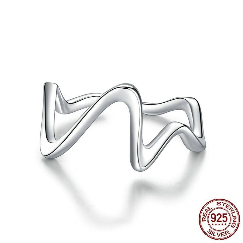 Gentle Ripple Bend - The Nevermore Sterling Silver Ring
