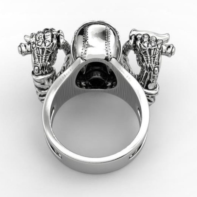 George Flickerwind Bearded Skull Motorcyclist - The Nevermore Gothic Ring – Unique Gothic Jewelry by Nevermore Lifestyle & Tech | 10number