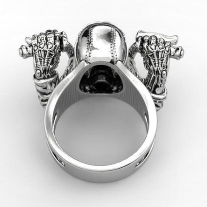 George Flickerwind Bearded Skull Motorcyclist - The Nevermore Gothic Ring – Unique Gothic Jewelry by Nevermore Lifestyle & Tech | 10number