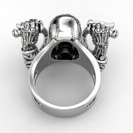 George Flickerwind Bearded Skull Motorcyclist - The Nevermore Gothic Ring – Unique Gothic Jewelry by Nevermore Lifestyle & Tech | 10number