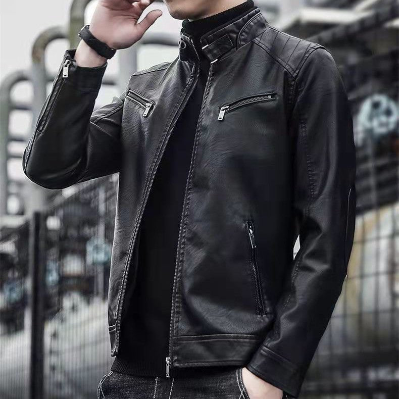 Ghost Maverick - The Nevermore Casual Slim Motorcycle Leather Jacket for Men – Unique Men's Fashion by Nevermore Lifestyle & Tech | 2XL Brown Spring And Autumn