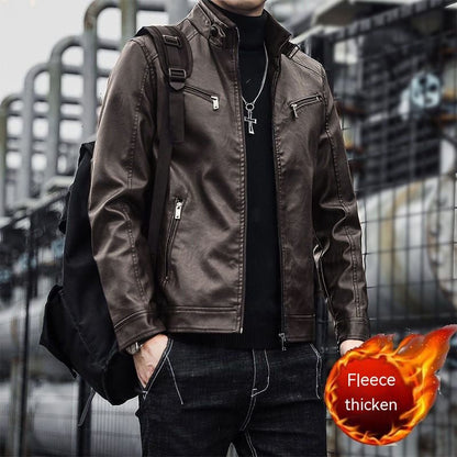 Ghost Maverick - The Nevermore Casual Slim Motorcycle Leather Jacket for Men – Unique Men's Fashion by Nevermore Lifestyle & Tech | 2XL Brown Spring And Autumn