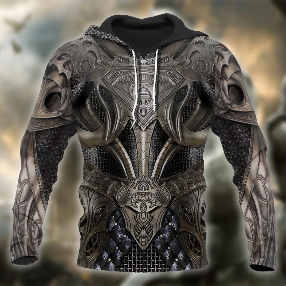 Gideon Ironheart Knight Armor - The Nevermore Knight Templar Hoodie Sweater Pullover for Men – Unique Men's Fashion by Nevermore Lifestyle & Tech | 3XL Zip Hoodie