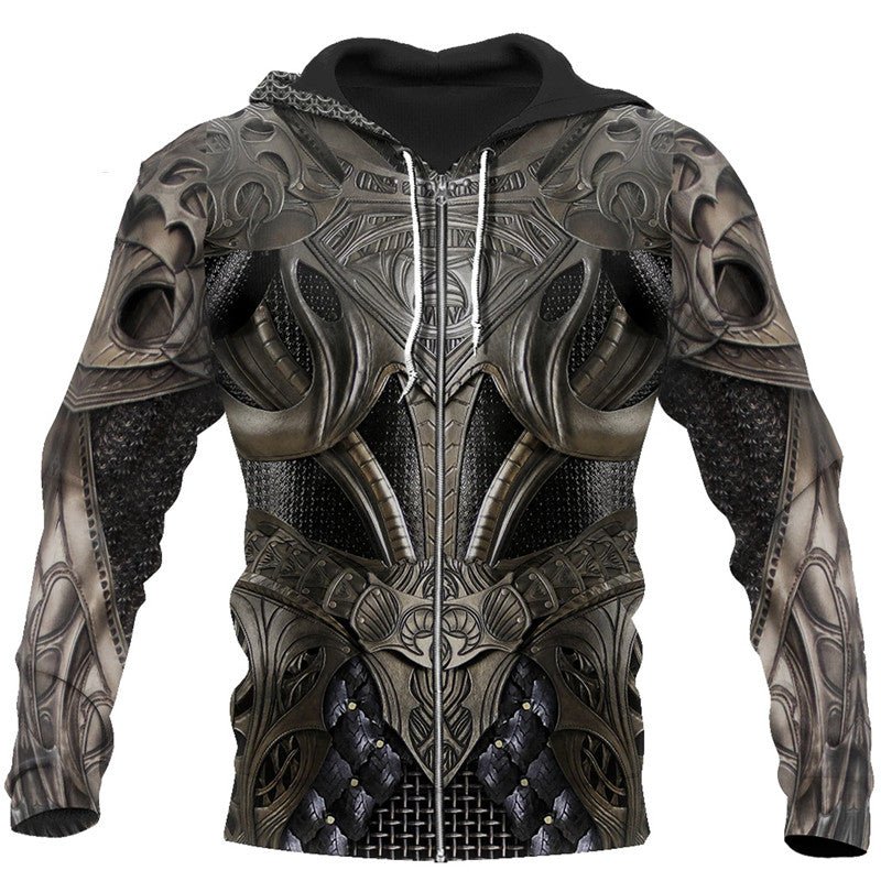 Gideon Ironheart Knight Armor - The Nevermore Knight Templar Hoodie Sweater Pullover for Men – Unique Men's Fashion by Nevermore Lifestyle & Tech | 3XL Zip Hoodie