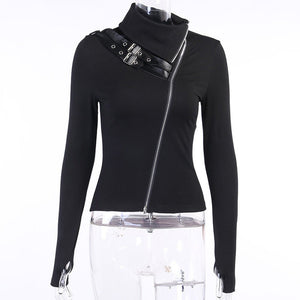 Giselle Nightshade Double Zip Top - The Nevermore Gothic Tank Blouse for Women – Unique Gothic Fashion by Nevermore Lifestyle & Tech | L Black