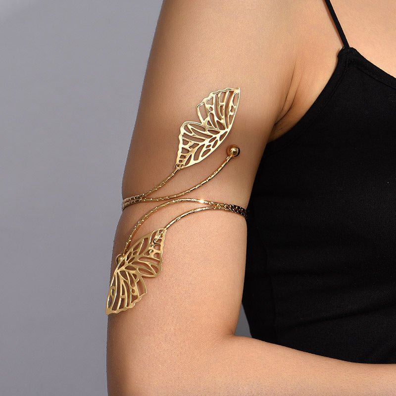 Golden Elegance - Boho Arm Cuff Bracelet by The Nevermore
