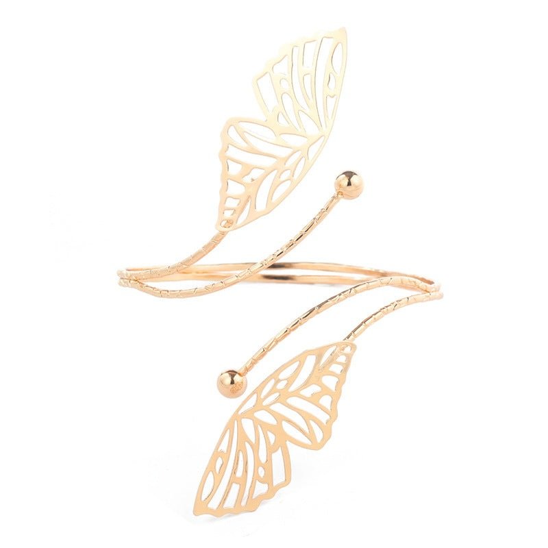 Golden Elegance - Boho Arm Cuff Bracelet by The Nevermore