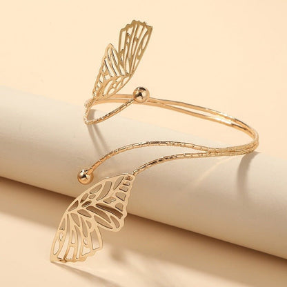 Golden Elegance - Boho Arm Cuff Bracelet by The Nevermore