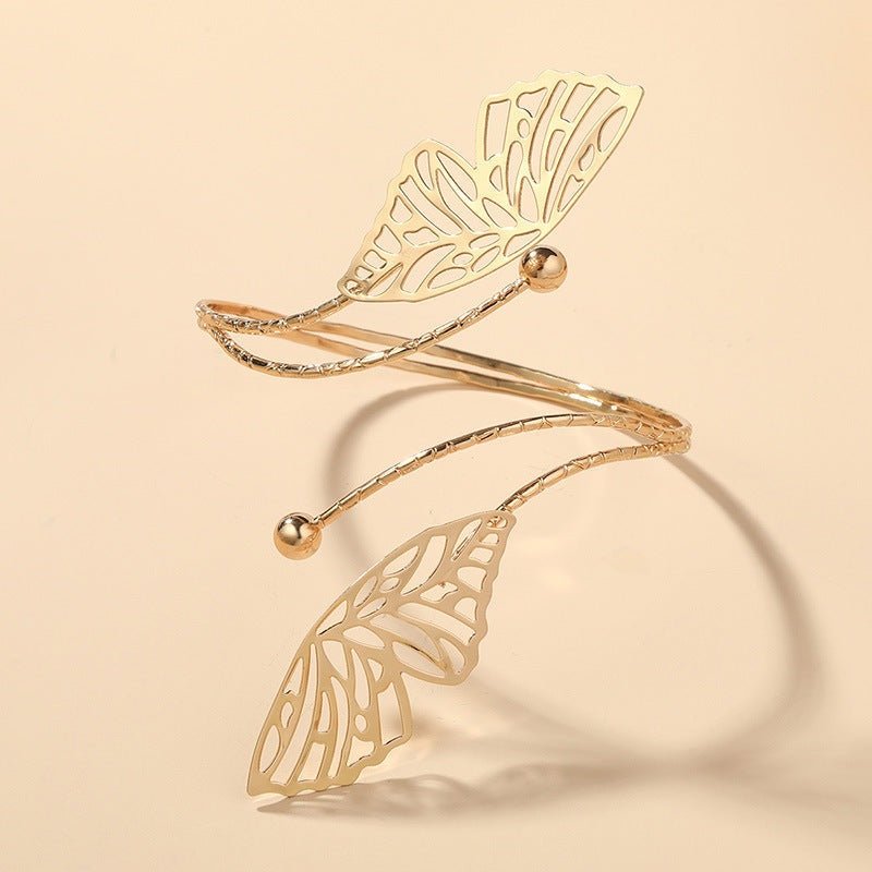 Golden Elegance - Boho Arm Cuff Bracelet by The Nevermore