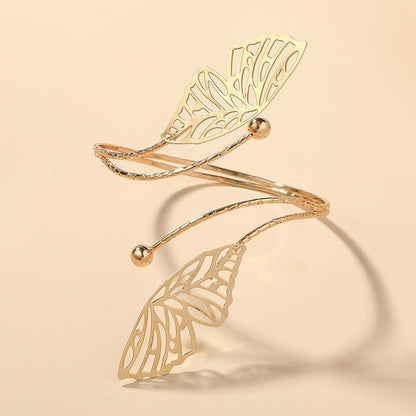 Golden Elegance - Boho Arm Cuff Bracelet by The Nevermore