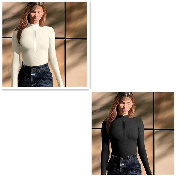 Golden Haven - Stylish Women Bodysuit by The Nevermore – Unique Bodysuits by Nevermore Lifestyle & Tech | Beige Black L