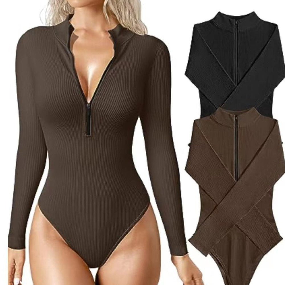 Golden Haven - Stylish Women Bodysuit by The Nevermore – Unique Bodysuits by Nevermore Lifestyle & Tech | Dark Brown L