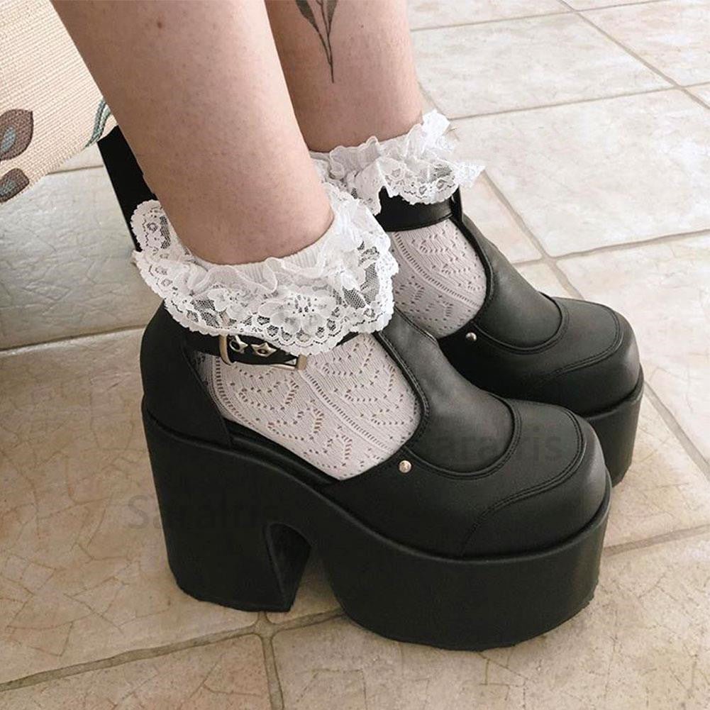 Gothic Platform Sandals - Void Eclipse by The Nevermore – Unique Gothic Shoes by The Nevermore | 41 Black matte