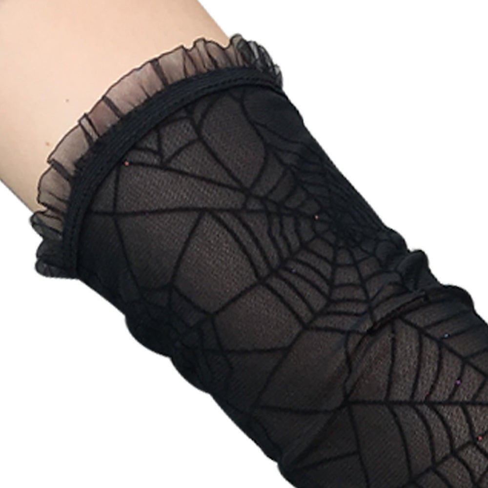 Gothic Spider Web Gloves – Half Finger by The Nevermore – Unique Gothic Accessories by Nevermore Lifestyle & Tech | Black
