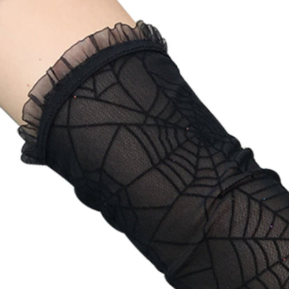Gothic Spider Web Gloves – Half Finger by The Nevermore – Unique Gothic Accessories by Nevermore Lifestyle & Tech | Black
