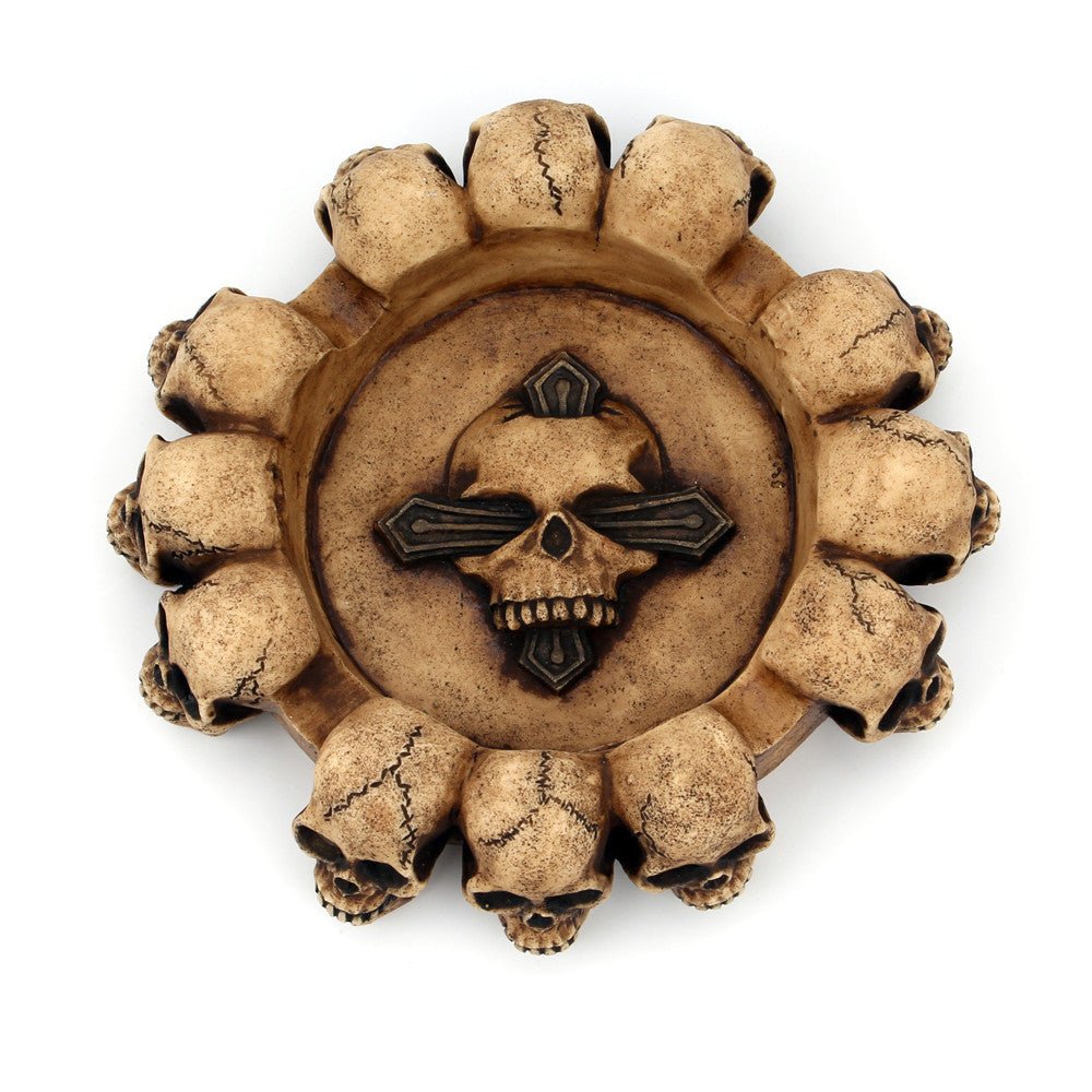 Gothic Style Multi - headed Skull - The Nevermore Ashtray – Unique Gothic Home Decor by Nevermore Lifestyle & Tech | Khaki