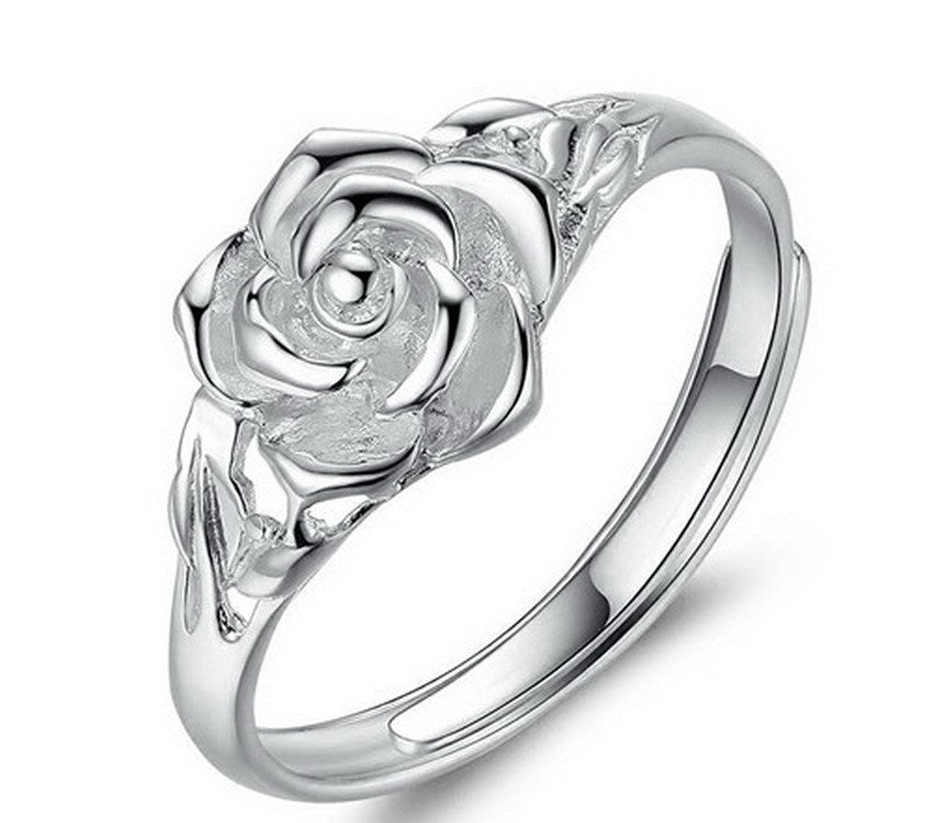 Graceful Rose Petal - The Nevermore Women's Ring Rose S925