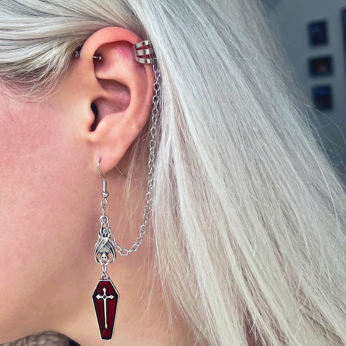 Griselda Silverstone - The Nevermore Gothic Ear - wrap Ear - cuff Earring for Women – Unique Gothic Jewelry by Nevermore Lifestyle & Tech | One Earring
