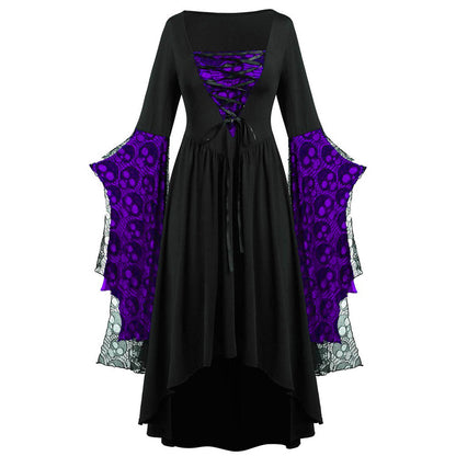 Griselda Thornheart - The Nevermore Gothic Dress Big Sleeves Lace – Unique Gothic Fashion by Nevermore Lifestyle & Tech | 2XL Dark Violet