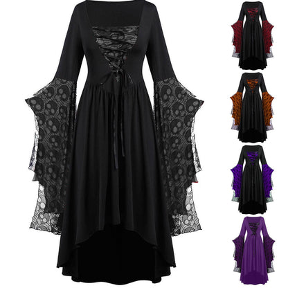 Griselda Thornheart - The Nevermore Gothic Dress Big Sleeves Lace – Unique Gothic Fashion by Nevermore Lifestyle & Tech | 2XL Dark Violet