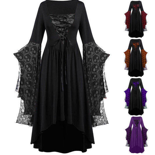 Griselda Thornheart - The Nevermore Gothic Dress Big Sleeves Lace – Unique Gothic Fashion by Nevermore Lifestyle & Tech | 2XL Dark Violet