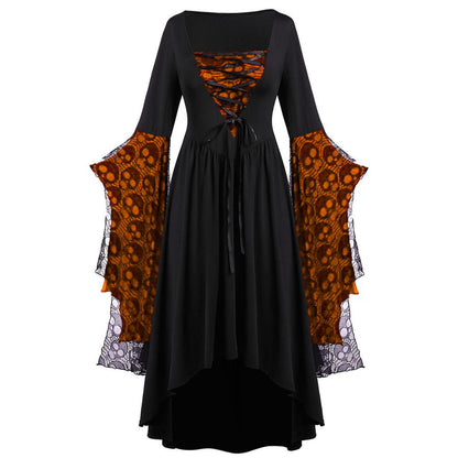 Griselda Thornheart - The Nevermore Gothic Dress Big Sleeves Lace – Unique Gothic Fashion by Nevermore Lifestyle & Tech | 2XL Orange