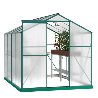 Polycarbonate Greenhouse,6'x 8' Heavy Duty Walk-in Plant Garden Greenhouse For Backyard-Outdoor
