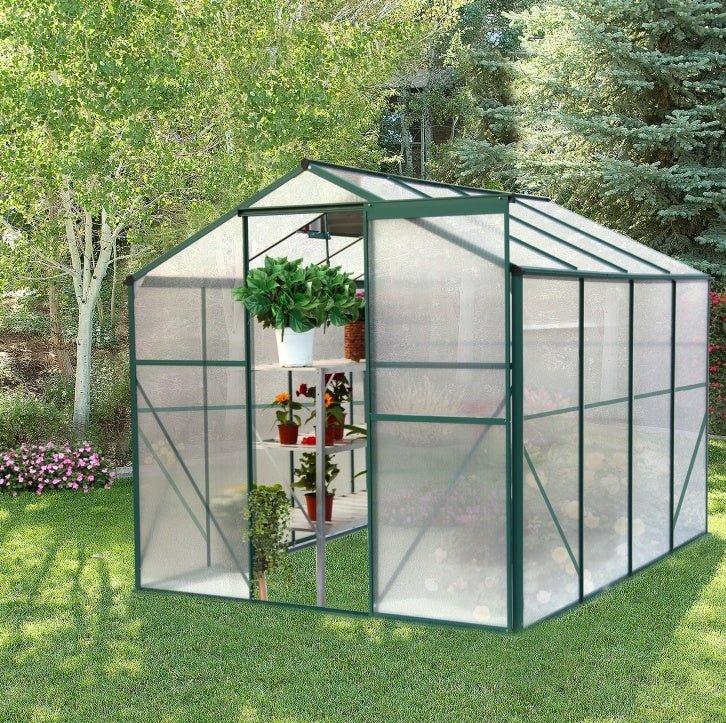 Polycarbonate Greenhouse,6'x 8' Heavy Duty Walk-in Plant Garden Greenhouse For Backyard-Outdoor