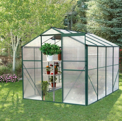 Polycarbonate Greenhouse,6'x 8' Heavy Duty Walk-in Plant Garden Greenhouse For Backyard-Outdoor