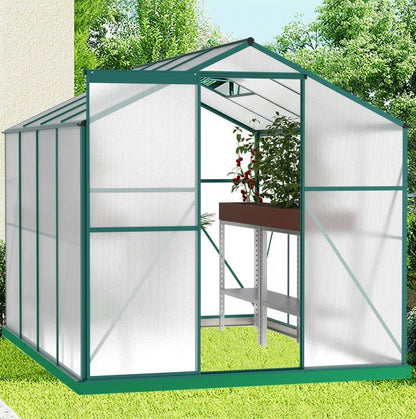 Polycarbonate Greenhouse,6'x 8' Heavy Duty Walk-in Plant Garden Greenhouse For Backyard-Outdoor