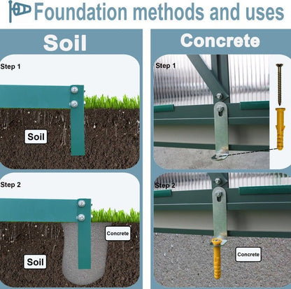 Polycarbonate Greenhouse,6'x 8' Heavy Duty Walk-in Plant Garden Greenhouse For Backyard-Outdoor