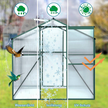 Polycarbonate Greenhouse,6'x 8' Heavy Duty Walk-in Plant Garden Greenhouse For Backyard-Outdoor