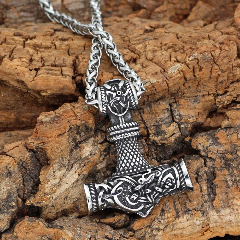 Gunhild - Nordic Viking Hammer Pendant by The Nevermore – Unique Gothic Jewelry by Nevermore Lifestyle & Tech | Ancient silver BSK chain