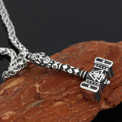 Gunnar Thor’s Hammer - Stainless Steel Viking Pendant by The Nevermore – Unique Gothic Jewelry by Nevermore Lifestyle & Tech | Necklace