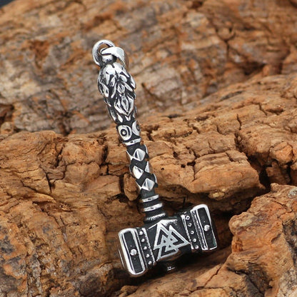 Gunnar Thor’s Hammer - Stainless Steel Viking Pendant by The Nevermore – Unique Gothic Jewelry by Nevermore Lifestyle & Tech | Necklace
