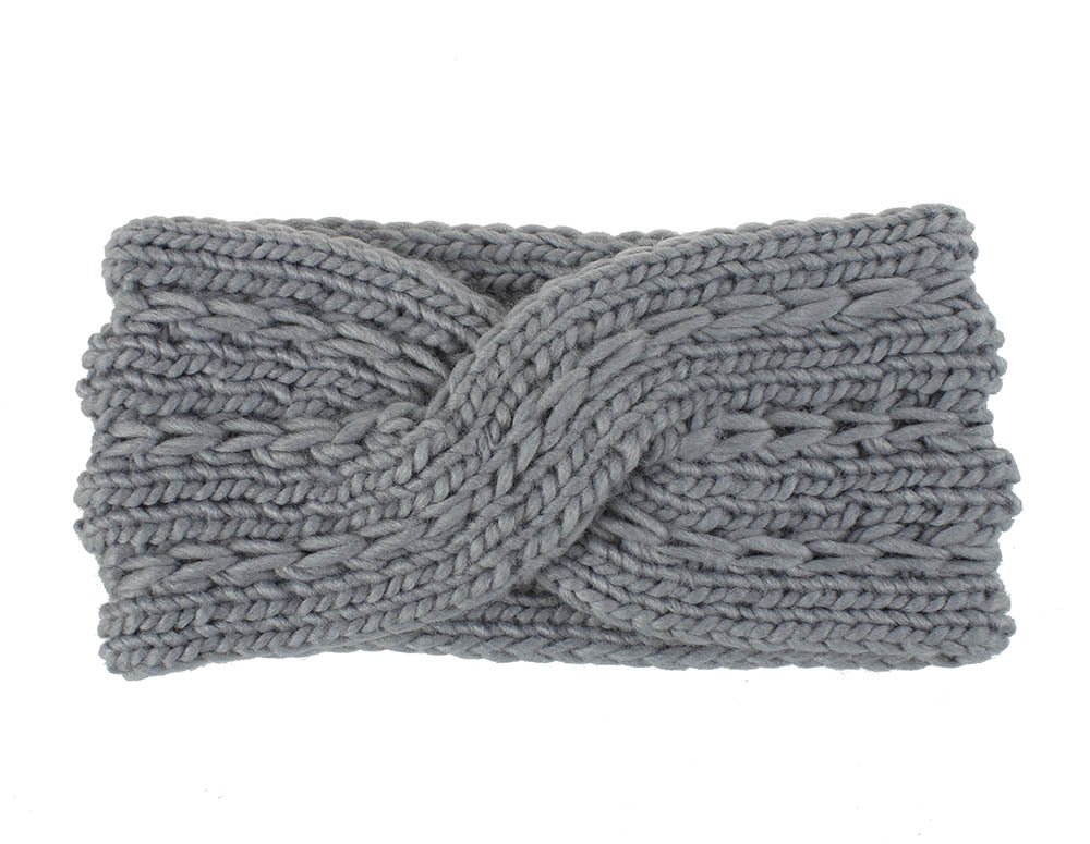Gypsy Soul - Wool Cross Headband by The Nevermore – Unique Headbands by Nevermore Lifestyle & Tech | Grey