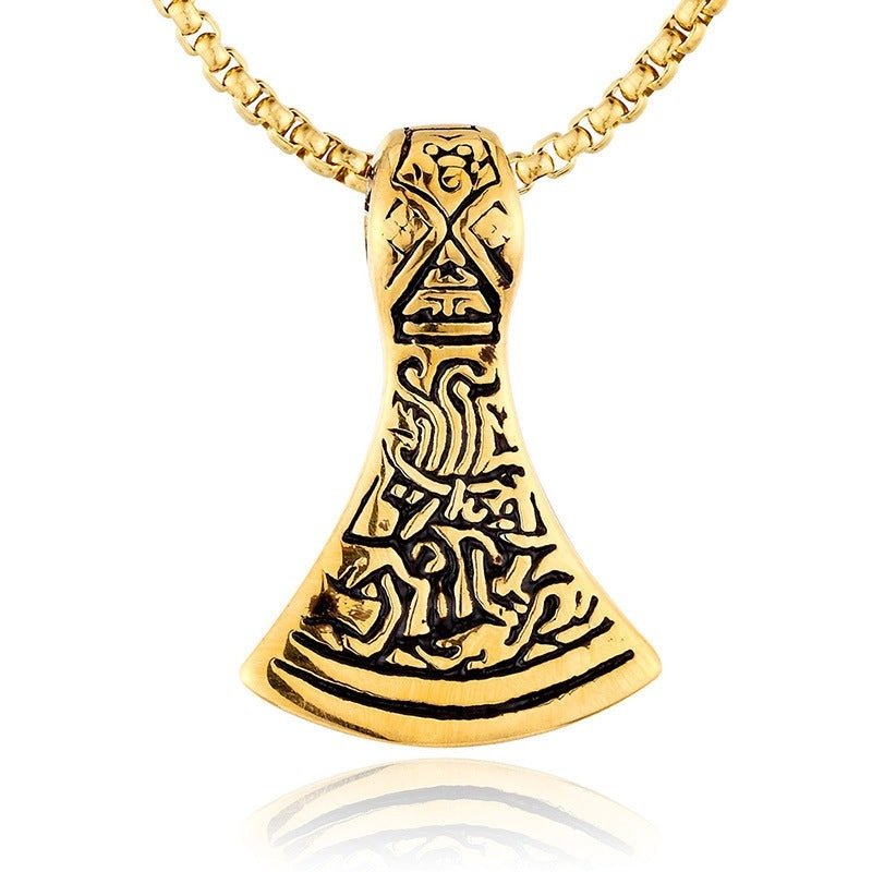 Haldor Norse Viking Pendant Necklace by The Nevermore – Unique Gothic Jewelry by Nevermore Lifestyle & Tech | 55CM Single pendant steel color