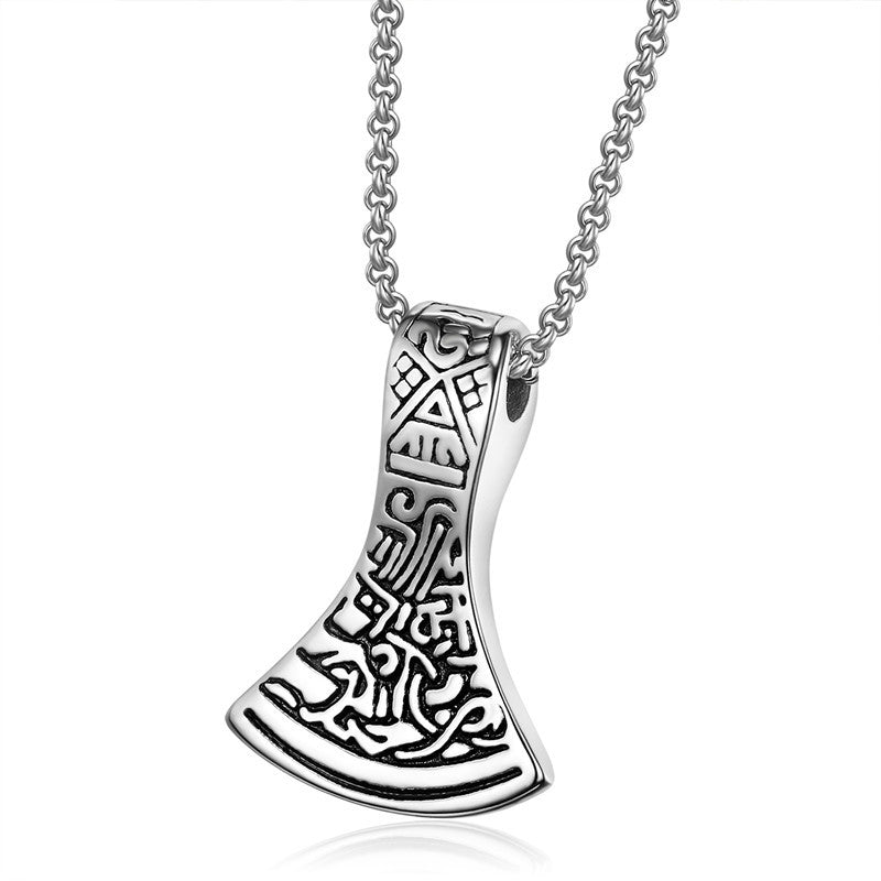 Haldor Norse Viking Pendant Necklace by The Nevermore – Unique Gothic Jewelry by Nevermore Lifestyle & Tech | 55CM Single pendant steel color