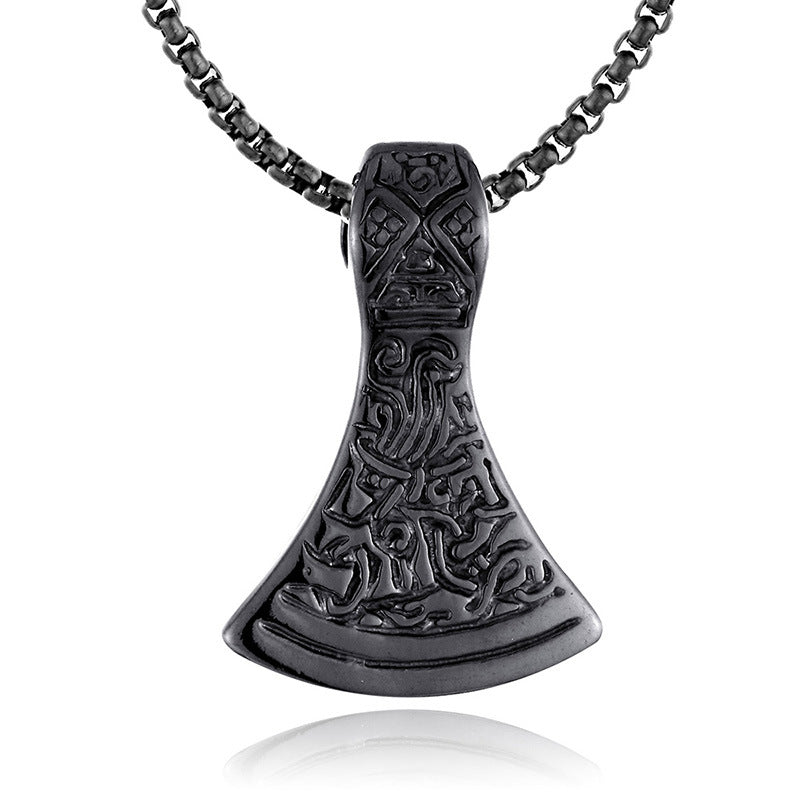 Haldor Norse Viking Pendant Necklace by The Nevermore – Unique Gothic Jewelry by Nevermore Lifestyle & Tech | 55CM Single pendant steel color