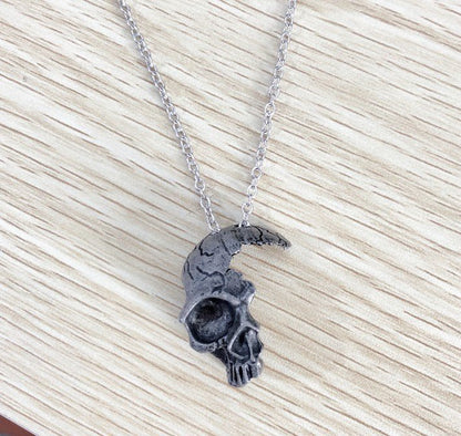 Half Face Skull - Gothic Pendant by The Nevermore – Unique Gothic Pendants by Nevermore Lifestyle & Tech | Bronze